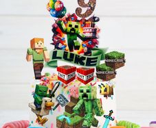 Minecraft cake topper