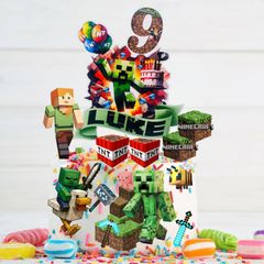 Minecraft cake topper