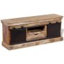 TV Cabinet with 2 Sliding Doors Solid Mango Wood 110x30x45 cm Image 6