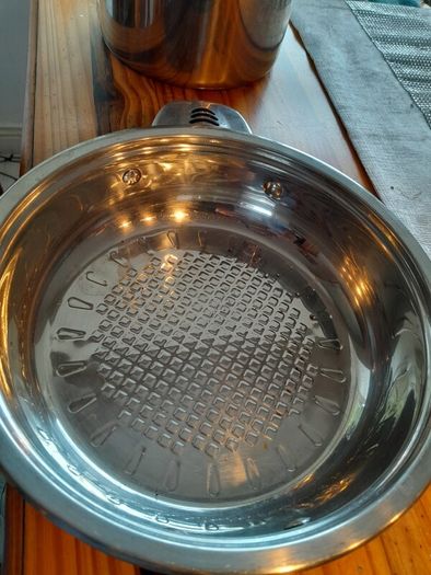 Heavy large stainless steel pan