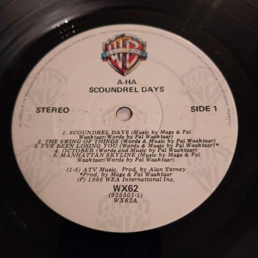 A-Ha - Scoundrel Days Irish pressing