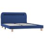 Bed Frame with LED Blue Fabric 135x190 cm Image 3