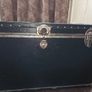 Vintage Large Black Steamer Travel Trunk Image 3