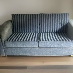 3 Seater Sofa Bed Blue Stripe
