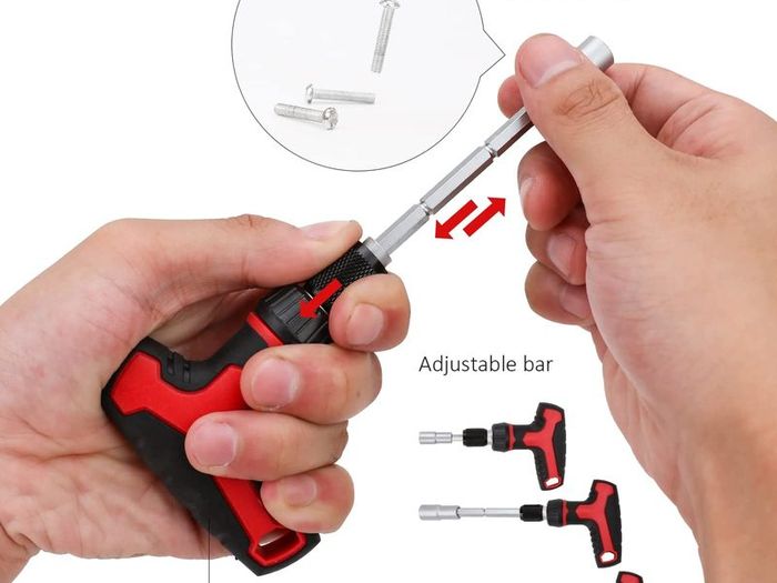 27-Piece Magnetic T-Handle Ratchet Wrench and Screwdriver