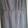 PRECIS navy white red shift dress with pockets Sz 10 UK Image 3