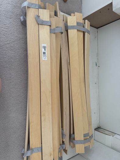 LUROY Slatted bed base, beige, Standard King