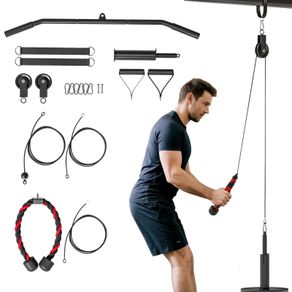 Weight Pulley System, Cable Pulley System for Home Gym, Cable Machine LAT Pull Down Attachment for Biceps Curl, Tricep, Arm Workouts