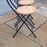 2 x folding wood and metal chairs Image 2