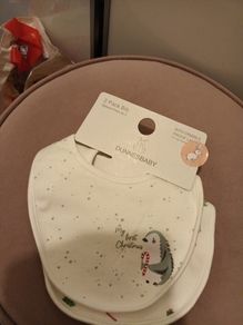 2 pack My first Christmas baby bibs from Dunnes