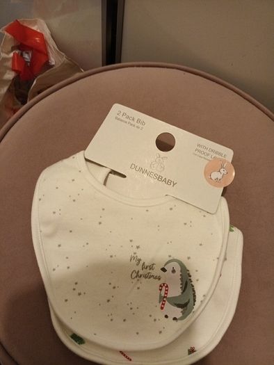 2 pack My first Christmas baby bibs from Dunnes