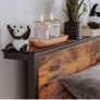Double Bed Frame with Wooden Storage Shelf Headboard Image 6