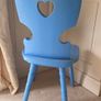 Wooden blue Chair Image 2