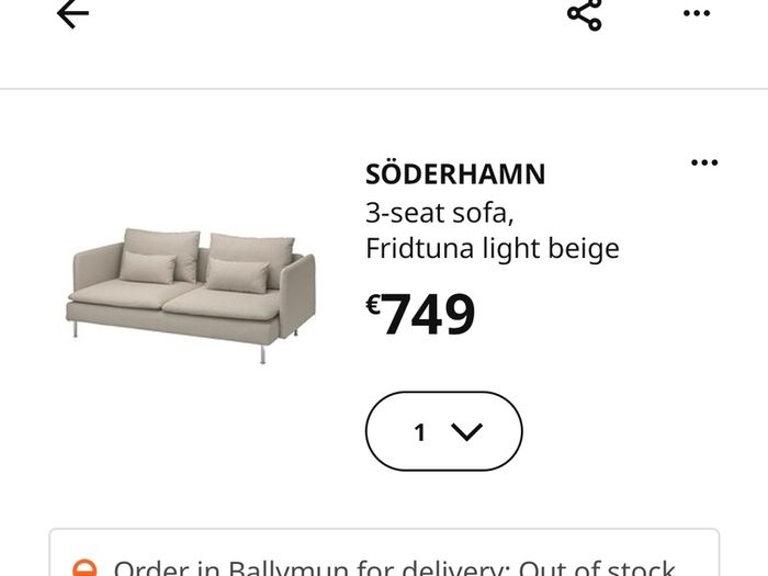 Beautiful modern and comfy Soderhamn 3-seat-sofa