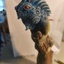 handmade iguana on natural wood log Image 9