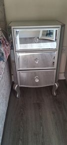Glass Bedside Locker x 2