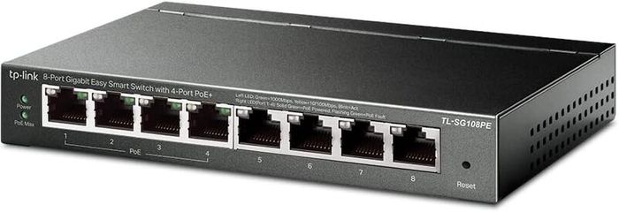 TP-Link TL-SG108PE 8-Port Gigabit Web Managed Easy Smart Ethernet PoE Switch (4 PoE Ports, 55 Watt Budget)