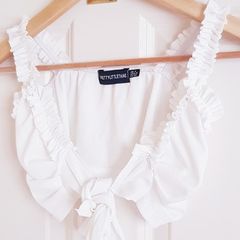 White Ruffle Detail Bralet - Size 4