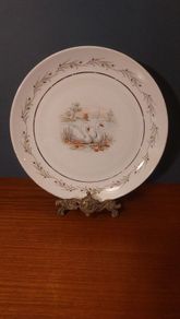 Vintage Arklow Pottery Cake Display Plate in the Popular Swan Lake Pattern