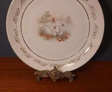 Vintage Arklow Pottery Cake Display Plate in the Popular Swan Lake Pattern