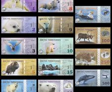 Arctic Territories, Set 14 PCS, 1-500 Polar, Animal Polymer Banknote ( 2010 - 2017 ) Notes , UNC Codition, fantasy Note