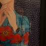 "Woman in a poppy dress" 93cmx53cm Image 3