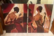 2 x Large Matching Framed Paintings - Can Deliver