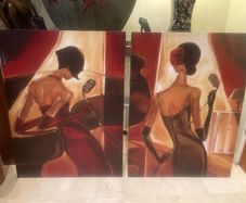 2 x Large Matching Framed Paintings - Can Deliver