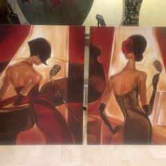 2 x Large Matching Framed Paintings - Can Deliver