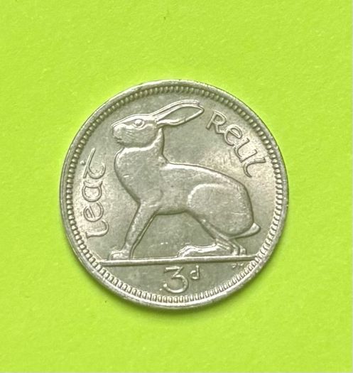 Irish pre-decimal threepence (3d) coin