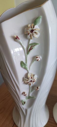 2 Irish Parian Primrose Vase Flowered