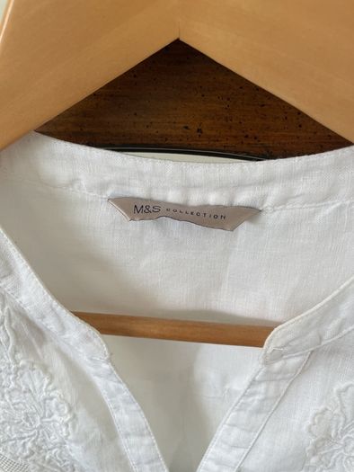 White linen blouse Size 12 EU40