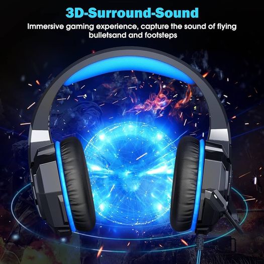 Gaming Headset with Mic, Headset for PS4/PS5/Xbox/Switch/Laptop, Over-Ear PC Gaming Headphones, Noise Cancelling & Volume Control