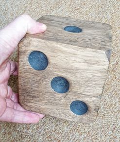 Large Wooden Dice Cube - 12.9cm (5.11in)