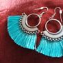 Turquoise Tassel Earrings Image 3