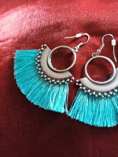 Turquoise Tassel Earrings