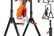 Power Tower Pull Up Dip Station Foldable, Pull Up Bar Station Adjustable, Multi-Function Home Gym, Strength Training Fitness Equipment