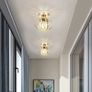HOME Modern Crystal Ceiling Light Fixture- Industrial Mini Semi Flush Mount Ceiling Lighting LED Crystal Chandeliers Fitting for Kitchen Hallway Dining Rooms Living Room (FREE POSTAGE) Image 3