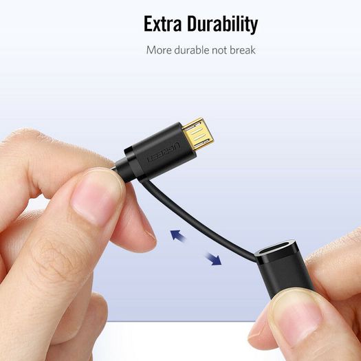 Ugreen 1M 2-in-1 (USB-C & Micro USB) QC 3.0 Fast Charger & Data Sync Gold Plated Cable (Brand New/Warranty)