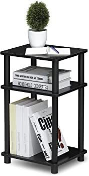 3-Tier Turn-N-Tube End Table, Side Table, Nightstand, Americano/Black (FREE SHIPPING)