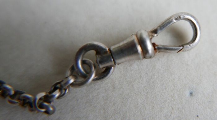 Vintage Long Heavy Sterling Silver rolo Chain. (pocket watch chain) Solid silver statement chain. 52" long - 26,20g