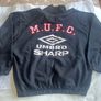 Vintage Man Utd 1992/93 Umbro Drilltop Sweatshirt Black/Medium Image 2