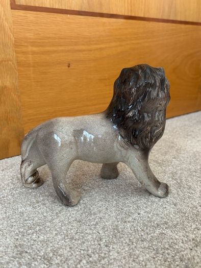 Antique Ceramic Lion Figurine