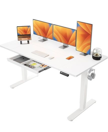 Electric Standing Desk 160 x 80 cm, Height Adjustable Desk, Sit Stand Table