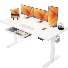 Electric Standing Desk 160 x 80 cm, Height Adjustable Desk, Sit Stand Table
