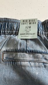River Island Size 12r mid rise soft denim wide leg