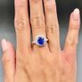 Unheated Untreated Natural Sapphire Diamond Platinum Ring Image 6