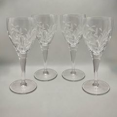 Vintage Etched Wine Goblets (Set of 4)