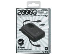 REMAX FC-02 Fast Charge Power Bank 45W PD 20000mAh Built-in C / L Cables for iPhones, Android phones, Digital Display Power Banks