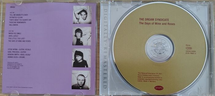 The Dream Syndicate - The Days Of Wine And Roses CD (2001) Reissue w/Bonus Tracks Psychedelic Rock EX+